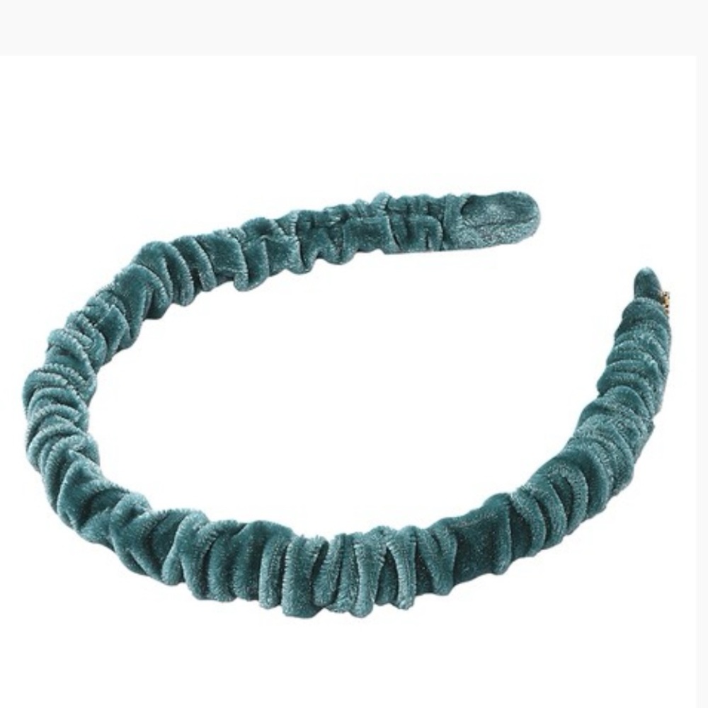 Lele Sadoughi Jessie Velvet Ruched Headband in Peacock